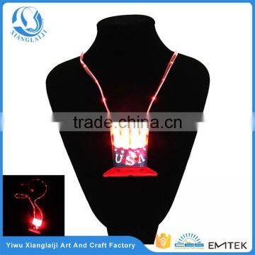 4th of July flashing led pendant necklace/ led light up lanyards