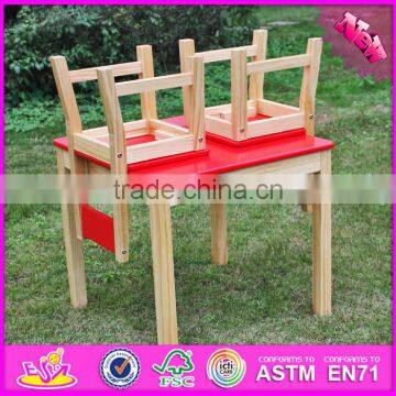 2016 New Design Home / School / Kindergarten Red Solid Wooden Toddler Table and Chairs W08G134 photo-4
