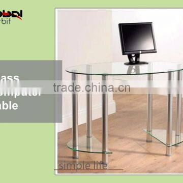 Office Furniture L Shape PC Workstation Glass Corner Computer Table Desk photo-6
