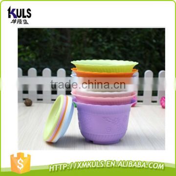 Environmentally plastic round garden nursery planter flower pot