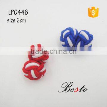 Stock Cheap 2cm Mini Hot-sale Make Custom Silk Knots Cufflinks for Garments Decoration photo-2