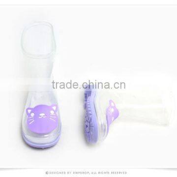 Half Transparent Pvc Rain Boots for Kids photo-2