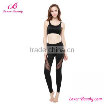 Wholesale Black Mesh Sexy Yoga Pants Womens