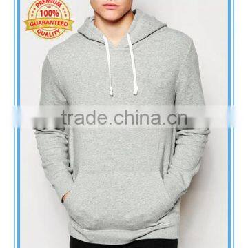 Men's classic grey color pullover sweat hoodie