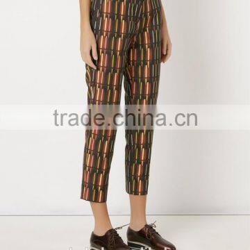Nice Design Mid-rise Printed Straight Fashion Trousers for Women photo-2