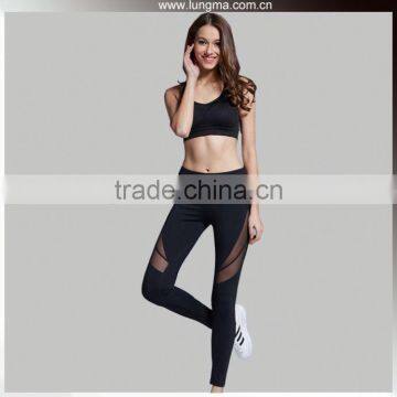 Latest Fashion Customized Gym Fitness Activewear Mesh Support Strappy Sports Bra photo-4