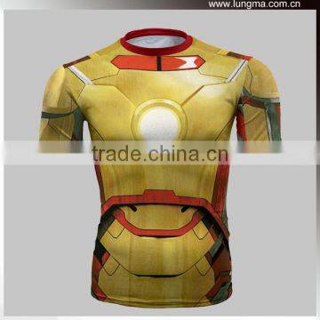 NEW 2016 Super Hero Lycra Compression Sports T shirt