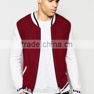 Knitted Burgundy Baseball Jacket, Stylish 3XL Coat Men photo-2