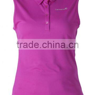 womens dry fit UPF50+ reflective radiant purple sleeveless polo-shirts custom for sports golf