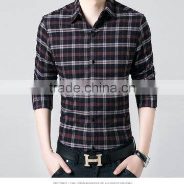 high quality best selling mens cotton lined brown plaid flannel shirts