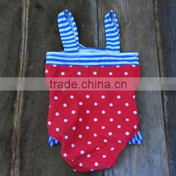 Boutique Kids Girls Swimwear 2016 Beach Wear Children Swimsuit White Polka Dot Bathing Suit Playsuit photo-3