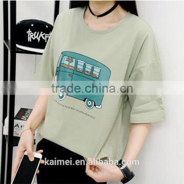 2017 OEM Anti-Wrinkle Unique Design Amazing Quality Hot-selling Best Choice Short Sleeve Casual Oversize T-shirt Women photo-2