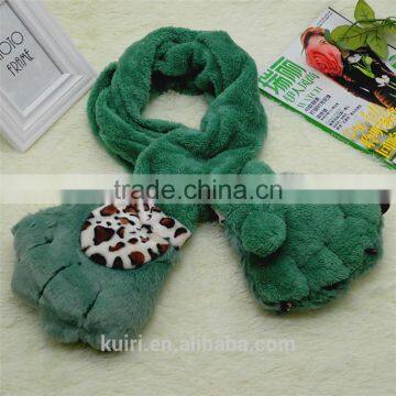 2016 Winter New Design Cute Woman Rex Rabbit Fur Scarf and Gloves One Piece Scarves photo-3