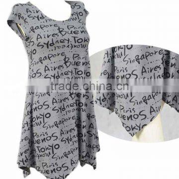 simple casual letter printing dress for women