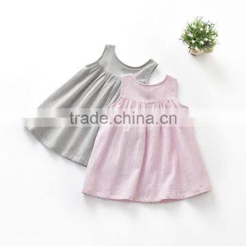 S33546W 2017 Casual Cottton O-neck Sleeveless Sweet Baby Girls Dress photo-2
