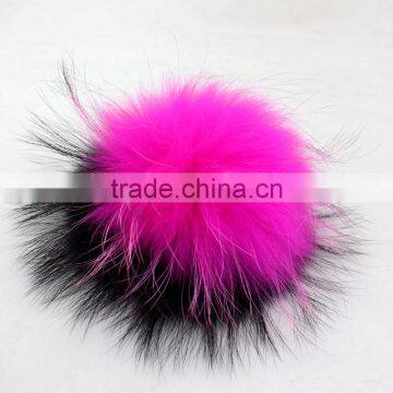 Myfur Customized Bi-color Real Raccoon Fur Pom Poms Accessory photo-3