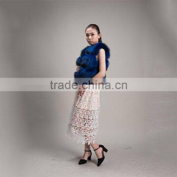 Myfur Fashion Style Winter Real Fur Waistcoat Short Dyed Color Raccoon Fur Vest photo-2