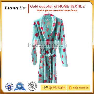 Polyester printing coral fleece bathrobe china supplier