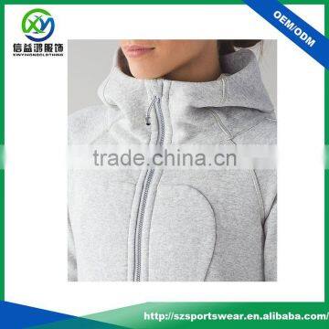 Latest Design Ladies 100% Cotton Light Weight Grey Color Windbreaker Sports Wear Bomber Jacket photo-3