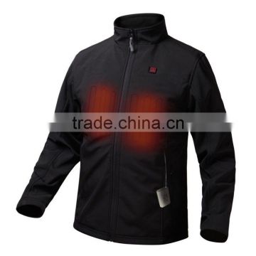 Custom winter waterproof breathable battery heated softshell jacket