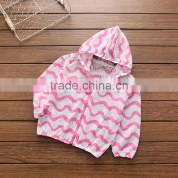 Wholesale Summer Hooded Light Cotton Zipper Girls Jacket photo-2