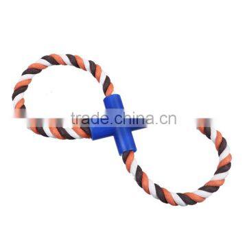 Durable Infinity Symbol Coffee Plastic & Cotton Pet Products Chew Molar Toy