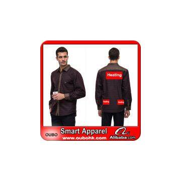 Mens Shirts With High-Tech Electric Heating System Battery Heated Clothing Warm OUBOHK