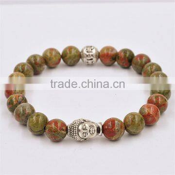 Crystal Clear Agate Bead Bracelet With Buddha Head Accessories Bead Bracelet Jewelry photo-3