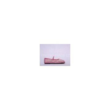 PU Upper And Beadings Girls Ballet Flats Shoes , 31 Size Pink Summer