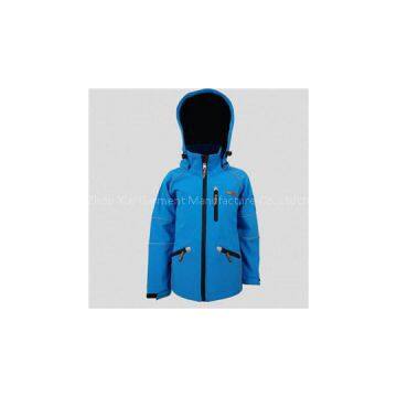 Outdoor Lightweight Windbreaker Boys Hood Winter Jacket With Reflective Stripes