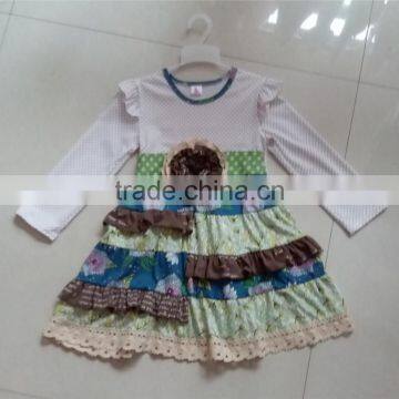 hot sale lace ruffle dress for little cute gril boutique dress