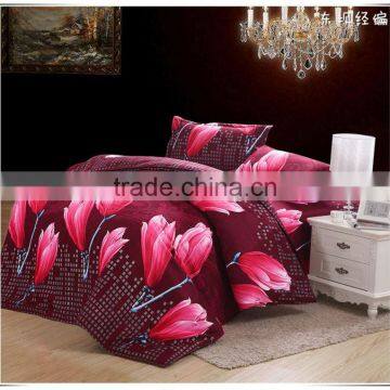 wholesale Mangnolia patten flannel bedding sets 4PCS