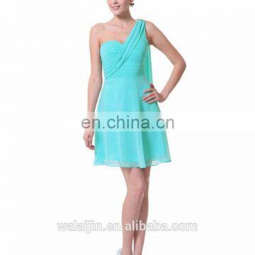 Elegant Ladies Chiffon Dress Single Shoulder Dress photo-3