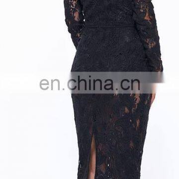 2017 Long Sleeve Lace Bandage Mini Dress Off-shoulder Dress photo-2