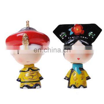 custom design Chinese couple bobble head funny resin Royal Family bobble head