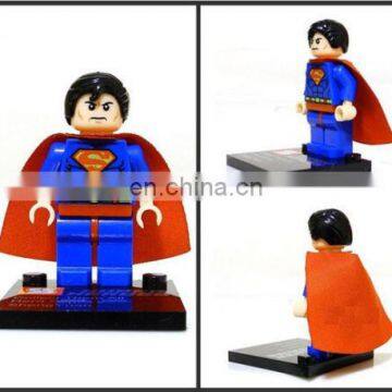 Small plastic super man building blocks figures,Custom plastic tube building blocks toy, educational super hero building blocks