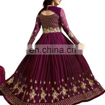 Stylish Party Wear Anarkali Suits Semi Stitched Suits Dress Material 2017 photo-5