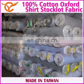 Taiwan Wholesaler Non-Iron Oxford Shirt Stocklot Fabric