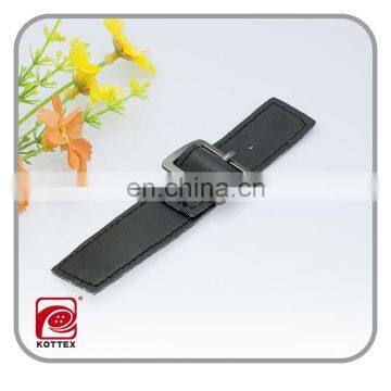 Leather Toggle belt button with metal buckle for coats