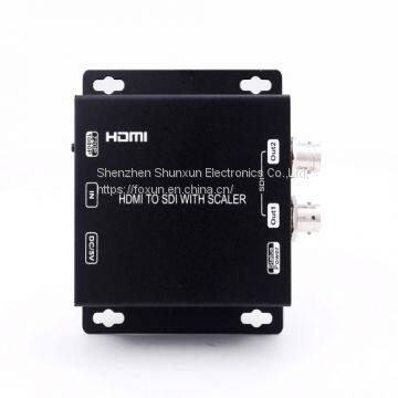 Преобразователь HDMI в SDI с функцией увеличения разрешения (720p/1080p), с двумя выходами SDI