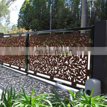 corten steel villas metal gate and fence for backyard