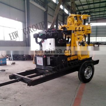 Trailer mounted borehole water well drilling machine portable core drilling rig