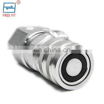 Quick connect coupling threaded 3/8 flat face hydraulic quick coupling for discount