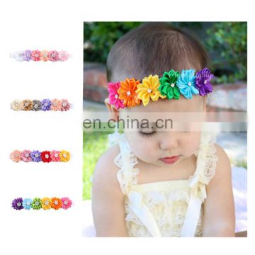 Baby Girl flower Headband Infant Beauty Rainbow Silk hairband 4Colors