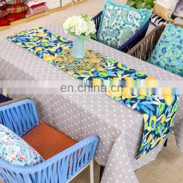 Most Popular Modern Fruits Digital Print Rectangle Cotton Line Table Runner for Dinner photo-2