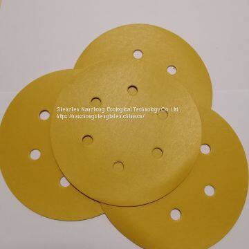 100pcs/box Special flocking sandpaper for automobile rust removal, high quality 6-hole yellow sandpaper