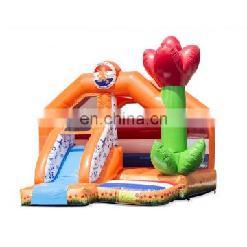 Beautiful Inflatable Flower Bounce House Combo With Slide