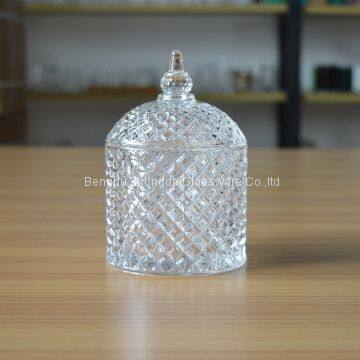 China supplier glass candle jar with lid