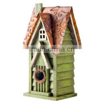 Rustic Garden Distressed Wooden Birdhouse