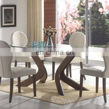 High Quality Bevelled tempered glass top dining table glass top